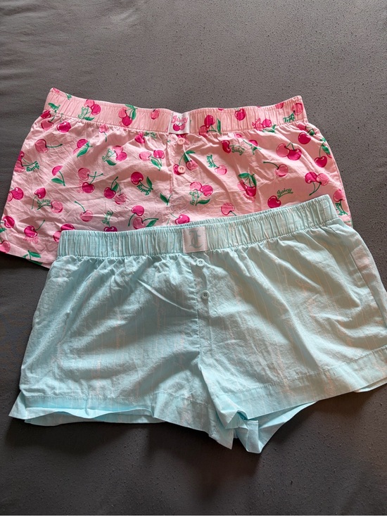 Juicy Couture Other - Juicy Couture Cherry Print Pink + Light Blue Sleep Shorts size medium